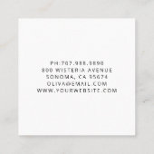 Elegant Stylized Floral Mandala Quadratische Visitenkarte (Rückseite)