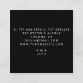 Elegant Stylized Mandala Quadratische Visitenkarte (Rückseite)