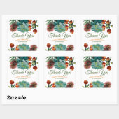 Elegant Succulent Danke Square Sticker (Blatt)