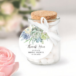 Elegant Succulent Green Brautparty Vielen Dank Geschenkanhänger