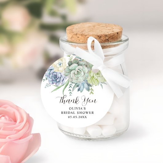 Elegant Succulent Green Brautparty Vielen Dank Geschenkanhänger