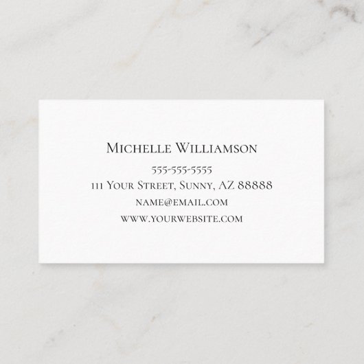 Elegant Succulent Greenerity Script Typografie Visitenkarte (Rückseite)