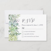 Elegant Succulent Greenerity Wedding RSVP Card Dankeskarte (Vorderseite)