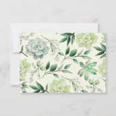 Elegant Succulent Greenerity Wedding RSVP Card Dankeskarte (Rückseite)