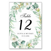 Elegant Succulent Greenerity Wedding Tischnummer (Rückseite)