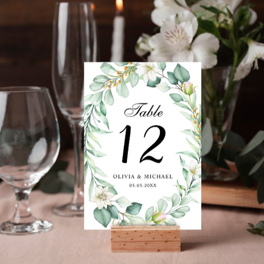 Elegant Succulent Greenerity Wedding Tischnummer