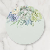 Elegant Succulent Greenerity Wedding Vielen Dank Geschenkanhänger (Rückseite)