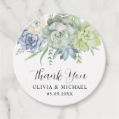 Elegant Succulent Greenerity Wedding Vielen Dank Geschenkanhänger (Vorderseite)