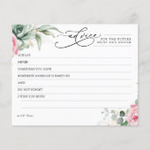 Elegant Succulents Greenery Pink Advice Card (Vorderseite)