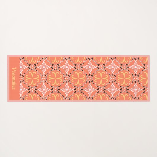 Elegant Südwest Pink Peach Design Yoga Namaste Yogamatte (Rückseite (Horizontal))