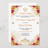Elegant Sukhmani Sahib Path Wedding Einladung (Vorne/Hinten)