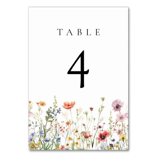 Elegant Summer Floral Wedding Table Number Tischnummer (Vorderseite)