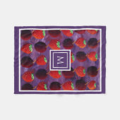 Elegant Summer Fruits Monogram Fleecedecke (Vorderseite (Horizontal))