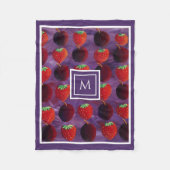 Elegant Summer Fruits Monogram Fleecedecke (Vorderseite)