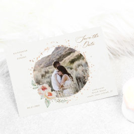 elegant summer garden floral save the date postkarte