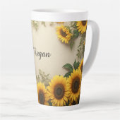 Elegant Sunflower Arrangement Illustration Milchtasse (Rechte Ecke)