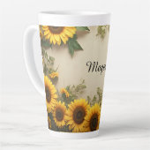 Elegant Sunflower Arrangement Illustration Milchtasse (Linke Ecke)
