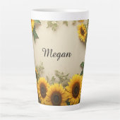 Elegant Sunflower Arrangement Illustration Milchtasse (Vorderseite)