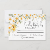 Elegant Sunflower Daisy Wedding RSVP Karte (Vorderseite)