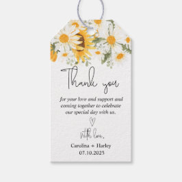 Elegant Sunflower Daisy Wedding Vielen Dank Geschenkanhänger