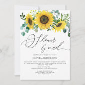 Elegant Sunflower Eucalyptus Baby Shower by Mail Einladung (Vorderseite)