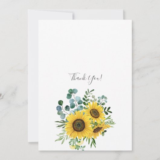 Elegant Sunflower Eucalyptus Baby Shower by Mail Einladung (Rückseite)