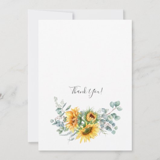 Elegant Sunflower Eucalyptus Baby Shower by Mail Einladung (Rückseite)