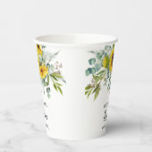 Elegant Sunflower & Eucalyptus Boho Cross Baptism Pappbecher (Links)