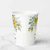 Elegant Sunflower & Eucalyptus Boho Cross Baptism Pappbecher (Rechts)