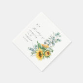 Elegant Sunflower Eucalyptus Wedding Serviette (Ecke)