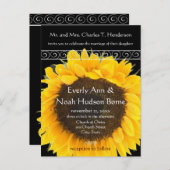 Elegant SunFlower Hochzeit Einladung (Vorne/Hinten)