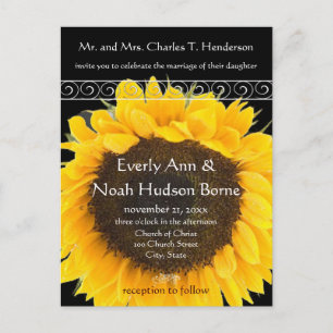 Elegant SunFlower Hochzeit Einladung