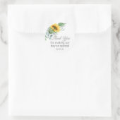 Elegant Sunflower Script Vielen Dank Runder Aufkleber (Tasche)