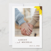 Elegant Sunflower Wedding Invitation With Photo Einladung (Rückseite)