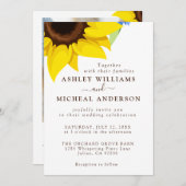 Elegant Sunflower Wedding Invitation With Photo Einladung (Vorne/Hinten)
