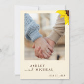 Elegant Sunflower Wedding Invitation With Photo Einladung (Rückseite)