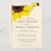 Elegant Sunflower Wedding Invitation With Photo Einladung (Vorne/Hinten)