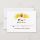 Elegant Sunflower Wedding RSVP Karte (Vorderseite)