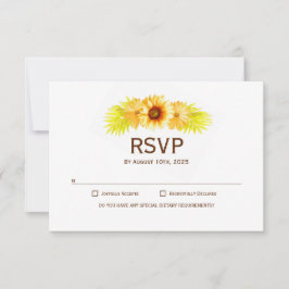 Elegant Sunflower Wedding RSVP Karte