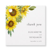 Elegant Sunflower Wedding Watercolor Vielen Dank