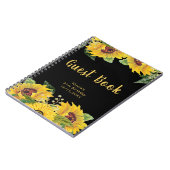 Elegant Sunflowers and Foliage Birthday Guest Book Notizblock (Linke Seite)