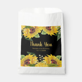 Elegant Sunflowers and Foliage Birthday Party Geschenktütchen
