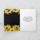 Elegant Sunflowers and Foliage Birthday Party Karte (Innenseite)