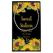 Elegant Sunflowers and Foliage Sweet Sixteen Kleine Geschenktüte (Rückseite)