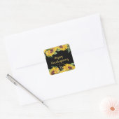 Elegant Sunflowers and Foliage Thanksgiving Party Quadratischer Aufkleber (Umschlag)