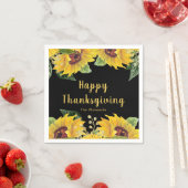 Elegant Sunflowers and Foliage Thanksgiving Party Serviette (Beispiel)