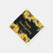 Elegant Sunflowers and Foliage Thanksgiving Party Serviette (Ecke)