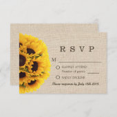 Elegant Sunflowers Burlap Wedding RSVP (Vorne/Hinten)