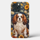 Elegant Sunflowers Cavalier King Charles Spaniel Case-Mate iPhone Hülle (Rückseite)