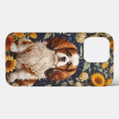 Elegant Sunflowers Cavalier King Charles Spaniel Case-Mate iPhone Hülle (Rückseite (Horizontal))